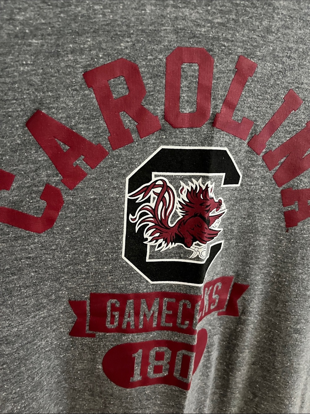Champion Heather Gray Carolina Gamecocks Tee with Garnet Print - Picture 3 of 4